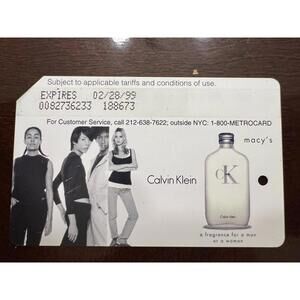 MTA NYCT MetroCard Calvin Klein 7 Cards